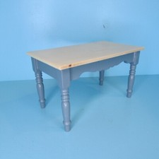Dollhouse Miniature Wood Oak & Grey Kitchen or Dining Room Table T2677 Dining & Kitchen Table price