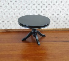 Dollhouse Miniature Table Round Pedestal Black Finish 1:12 Scale Kitchen Dining Dining & Kitchen Table price