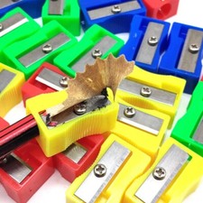 1x Pencil Sharpener Single Hole Plastic Sharpener Stationery Random Color Pencil Sharpener price