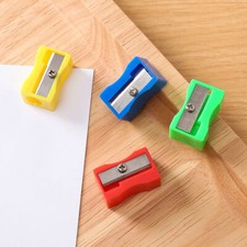 1x Stationery Pencil Sharpener Cutter Single Hole Plastic Sharpener Random Color Pencil Sharpener price