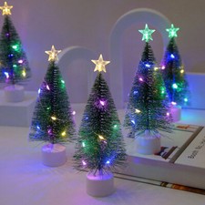 1x Small Mini Christmas Tree With LED Lights Xmas Tabletop Home Decor Ornaments Christmas Tree price