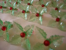 Ceramic Christmas tree lights, 25 Green Holly bulbs with Red center pins *New* Christmas Tree price