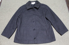 VTG Andrea 100% Wool Sherpa Collar Car Over Coat Charcoal Gray Women's XL Russia Women's Overcoat price