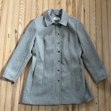 Calvin Klein Women's Grey Button Front Full zip Winter Collared Pea Coat Jacket Women's Overcoat price