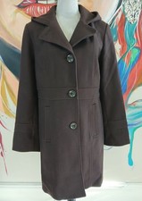 Braetan Hooded Trench Coat Brown Wool Blend Overcoat Womens L Women's Overcoat price