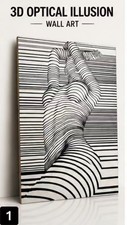 3D Optical Illusion Wood Wall Art Black White Line Abstract Panel Modern Home De Multi-piece / Forex Wall Art price