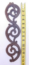 Vintage Pediment Cast Iron Scroll Curve Spiral Wall Decor Art Panel 14" x 4" SI Multi-piece / Forex Wall Art price