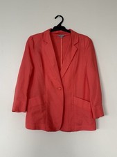 Suzannegrae Coral Linen Lined Button Blazer Jacket Women's Size S Women's Jacket price
