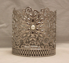 Bath & Body Works 3 Wick Candle Holder - Silver Ornate Snowflake Candle Holder price