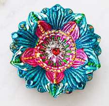Colorful Floral Terracotta Diya Clay Candle Holder Resin Beads Pottery Decor Candle Holder price