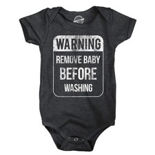 Warning Remove Baby Before Washing Baby Bodysuit Funny Sarcastic Graphic Novelty Baby Bodysuit price