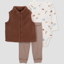 Carter's Just One You Baby Boys' Size 24m 3-Piece Safari Vest, Bodysuit, Pants Baby Bodysuit price