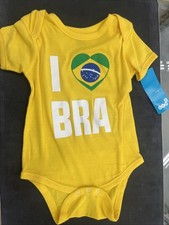 I Heart/Love Brazil Flag Baby Bodysuit Onesie 24 Month World Cup Soccer Futbol Baby Bodysuit price