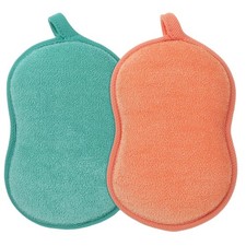 Baby Bath Sponges 2 Pcs Cotton Baby Shower Sponge Bath Loofah Sponge Soft Abs... Baby Bath Sponge price