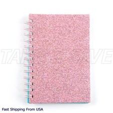 Pink Glitter Spiral Bound Notebook, 5x7, 80 Sheet Ruled Pages Journal Notepad Notebook & Notepad price