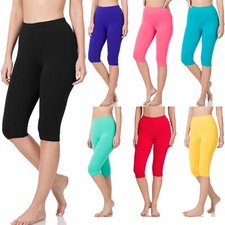 Womens Capri Leggings Soft Stretch Workout Fitness Crop High Waisted Yoga Pants Leggings price