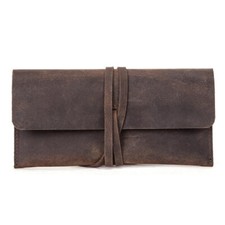 Retro Crazy Horse Leather Roll Up Pencil Case Pen Pouch Sunglasses Storage Bag+ Pencil Case price