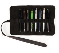 pencil pen Stationery case holder bag pocket cow Leather pouch black H1043 Pencil Case price