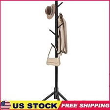Adjustable Wooden Coat Rack Free Standing W/ 8 Hooks Home Office Entryway New Office Coat Rack price
