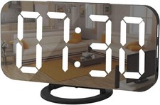 Digital Alarm Clock 6.5" Large LED Mirror Display Dual USB Charger Port Clocks Alarm Clocks & Radios price