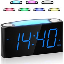Digital Alarm Clock for Bedroom - 7 Color Night Light, USB and Type-C Alarm Clocks & Radios price