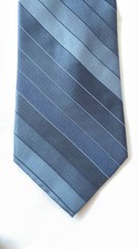 Vintage Perry Ellis Portfolio 100% Silk Blue Stripe Tie 3.5" x 58.75" Classic Tie price