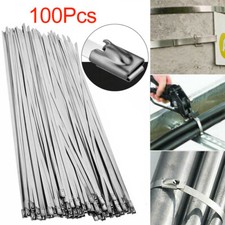 100Pcs Metal Zip Ties Stainless Steel Heavy Duty Self-Locking Cable Ties 150mm Tie price
