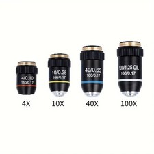195 Black Achromatic Objective 4X 10X 20X 40X 60X 100X Microscope Objective Lens Microscope price