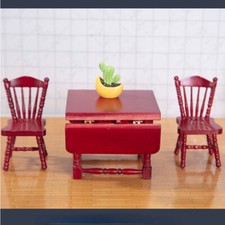 Dollhouse Miniature 1:12 Scale Vintage Table Chairs Square Dining room Furniture Dining Room Set / Set price