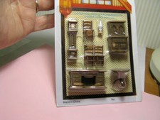Miniature Dollhouse 8 Pc Plastic Dining room Set 1/4" Scale 1:48 Dining Room Set / Set price