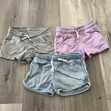 LOT 3 Cat & Jack Toddler Girls 4T Terry Fleece Cotton Shorts Gray Lilac Chambray Baby Shorts price