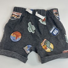 Garanimals Baby Shorts 18M Gray Travel Print Elastic Waist Casual Baby Shorts price