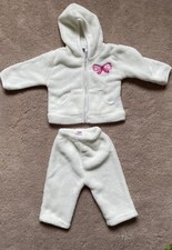 Coney Isle Girls Infant White  Soft 2 Pc Set Sweater Hoodie/Pants Sz 6/9 M Baby Pants price
