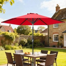 Outsunny Patio Sun Umbrella, Outdoor Parasol with 6 Ribs, Wine Red Umbrellas price