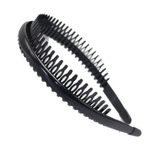 4 Black Plastic Smooth Hair Band Comb Headband 10mm with Teeth for Women Toka, Taç & Saç Bandı price