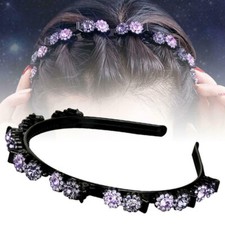 Women Girl Double Layer Bangs Hairpin Hair Clip Headband Braided Rhinestone Gift Toka, Taç & Saç Bandı price