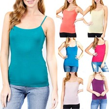 Womens Cotton Camisole Spaghetti Strap Plain Casual Tank Top Stretch Bayan İç Atlet price