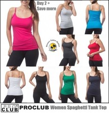 WOMENS Tank Tops Spaghetti Strap Sleeveless Shirts PROCLUB Cami Undershirt S-3XL Bayan İç Atlet price