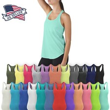 Womens Tank Top Cotton Sleeveless Tee Casual Basic Workout RACER BACK Yoga Gym Bayan İç Atlet price