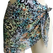 NEW Womens Large Leopard Set Thong Swimsuit & Skirt Animal Print Beach Outfit Plaj Giysisi price
