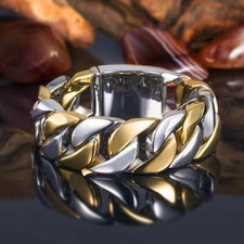 Fashion Two Tone 925 Silver Filled Ring Men Band Party Jewelry Sz 7-12 Bijuteri Yüzük price
