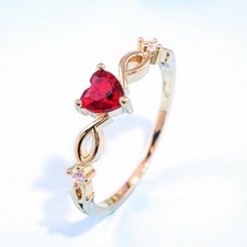 Fashion Gold Plated Heart Zircon Crystal Birthstone Ring Women Wedding Jewelry Bijuteri Yüzük price