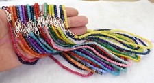 Lots 2x4mm Faceted Assorted Multiple Roundel Gemstone Beads Necklace 18'' Renkli Taşlı Kolye price