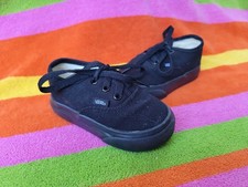 VANS Off The Wall Sneakers Toddler Baby Shoes Black Canvas Size 4  Lace Up Unisex Çocuk İlk Adım & Yürüme Ayakkabısı price
