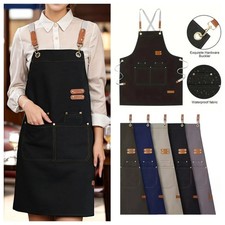 HEAVY DUTY Canvas Kitchen Chef Cooking Apron Cross-Back Adjustable Bib Work BBQ Mutfak Önlüğü price