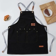 HEAVY DUTY Canvas Kitchen Chef Cooking Apron Cross-Back Adjustable Bib Work BBQ Mutfak Önlüğü price