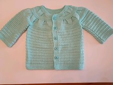 Hand Knit Toddler Cardigan Light Blue 12+ Mo Excellent Condition Unisex Sweater Bebek Yeleği price