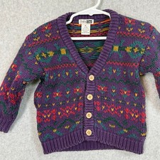 Vtg Baby Gap Cardigan Sweater Toddler 18-24 Mos Birdseye Lined Sleeve Preppy Bebek Yeleği price