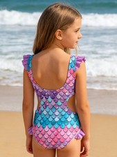 Kids Girls Swimwear Holiday Swimsuit Party Leotard Sleeveless Ruffles Park Pool Kız Çocuk Plaj Giyimi price