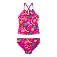 Wonder Nation Girls Beaded Fruit Print High Neck Tankini Swimsuit - M (7-8) Kız Çocuk Plaj Giyimi price